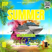Floral Summer Yacht Party Square (1:1) template