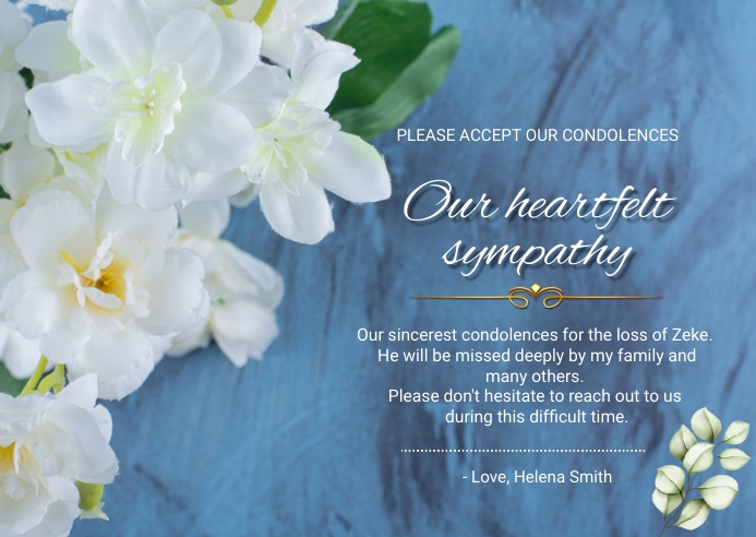 Floral Sympathy Card Template PosterMyWall Floral Sympathy Card Template PosterMyWall
