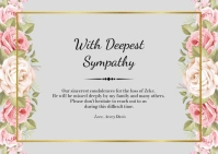 Floral Sympathy Card A6 template