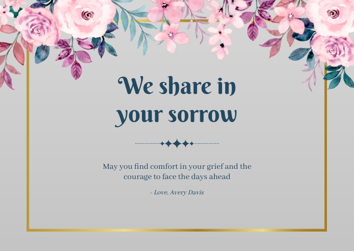 Floral Sympathy Card Template | PosterMyWall