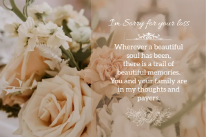 Floral Sympathy card Etiket template