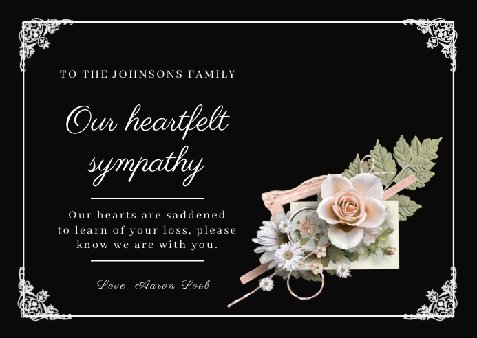 Floral sympathy card Template | PosterMyWall