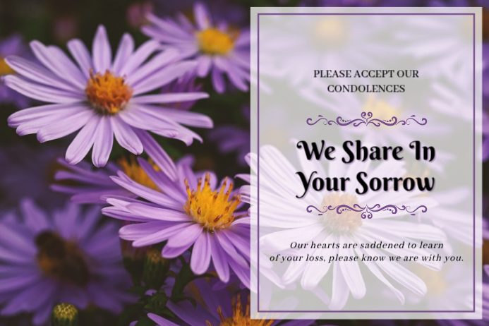Floral Sympathy Card Label Template | PosterMyWall