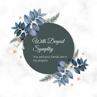 Floral Sympathy Condolences Card  Square (1:1 方形(1:1) template