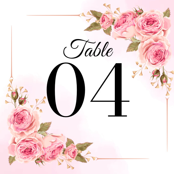 Floral Table Number Template | PosterMyWall