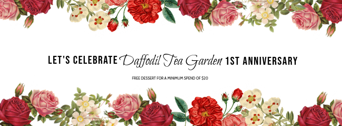 Floral Tea Garden Anniversary Facebook Template Facebook-Cover