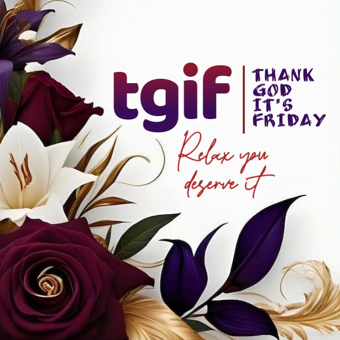 Floral Tgif  Instagram Post template