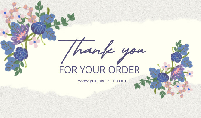 Floral Thank You For Your Order Tag Templat | PosterMyWall
