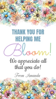 Floral Thank You Gift Tags Carte de visite template