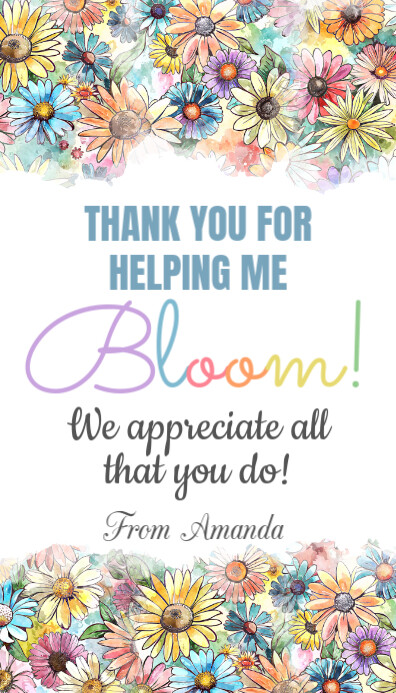 Floral Thank You Gift Tags Business Card template