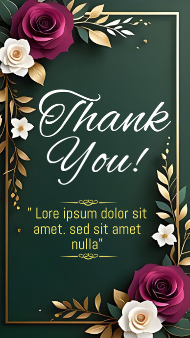 Copy of Floral Thank You Message Card Instagram Story | PosterMyWall