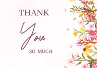 Floral Thank You So Much Card A2 template