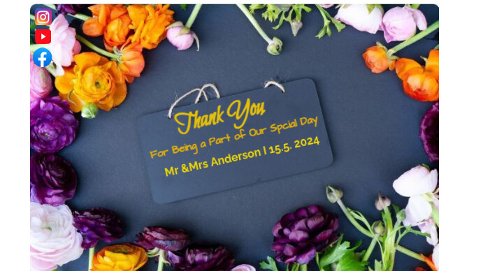 Floral Thank You Youtube Thumbnail template