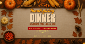 Marrone Thanksgiving Dinner Portada de evento de Facebook Template