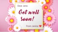 Floral themed get well soon card template Digital Display (16:9)