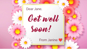 Floral themed get well soon card template Digitalt display (16:9)