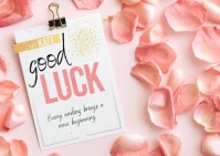 Floral Themed Good Luck Printable Card Postcard template