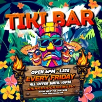 Floral Tiki Bar Instagram Post template