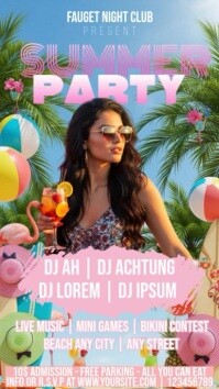 Floral Tropical Summer Party Instagram Reel template