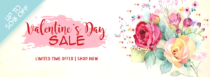 白色 Valentine's Day Sale Facebook-coverfoto Template