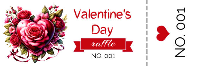 Copy of Floral Valentine's Day Raffle Tickets 2' × 6' | PosterMyWall