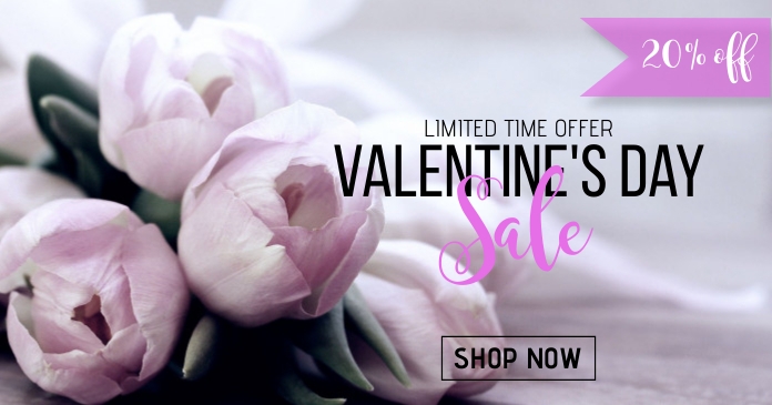 Floral Valentine's Day Sale Facebook Share template