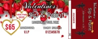 Floral Valentines Event Ticket With Stub Flyer Twitch Profile Banner template