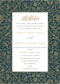 Turquoise Wedding Invitation A6 Template