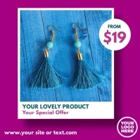 Floral Violet Product Ad Template Square (1:1)
