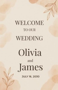Floral Warm Welcome To The Wedding Celebration Of Olivia & James Tabloid template