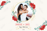 Floral Wedding Anniversary Landscape Poster Template Postermywall