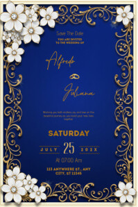 Floral Wedding Card | Wedding Invitation Card Poster template