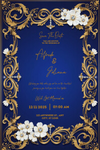 Floral Wedding Card | Wedding Invitation Card Poster template