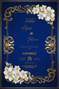 Floral Wedding Card | Wedding Invitation Card Poster template