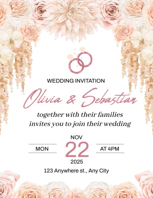 Floral Wedding Card Template | PosterMyWall