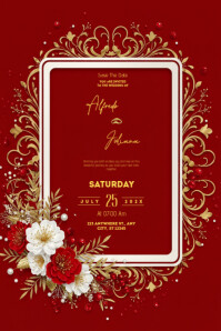Floral Wedding Card Poster template