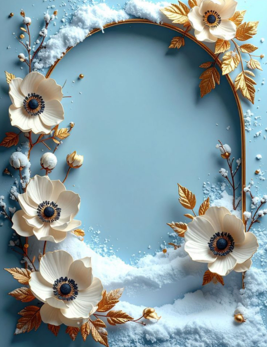 Blue Floral Frame Design Flyers Template | PosterMyWall