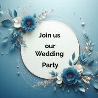 Floral Wedding Invitation Card Background  Instagram Post template