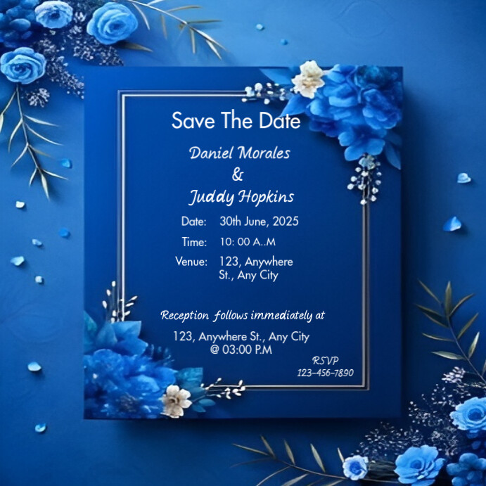 Floral Wedding Invitation Card Instagram Post template