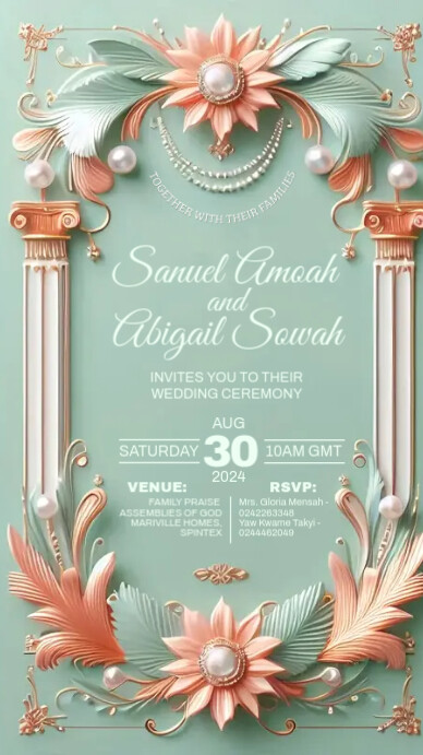 Plantilla de Floral Wedding Invitation Digital Display (9: | PosterMyWall