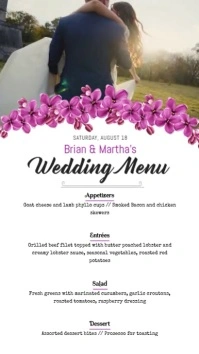 Floral Wedding Menu Portrait Digital Display template