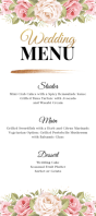 Floral Wedding Menu Rack Card Kartu Rak template