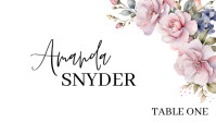 Floral Wedding Place Card Template Wizytówka