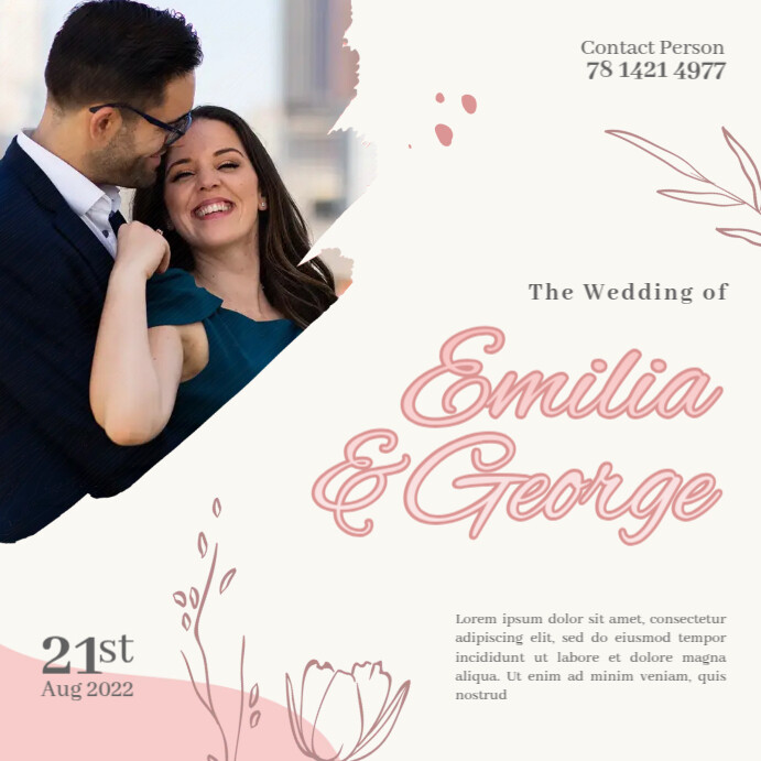 Floral Wedding Post Template | PosterMyWall