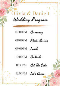 Event Program Flor Samples Floral Wedding Program Template | PosterMyWall