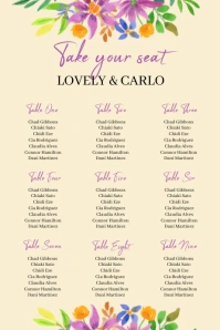 Floral Wedding Seating Chart  Poster template