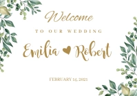 Floral wedding sign botanical A2 template