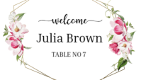 White Wedding Table Card Visitekaartje Template