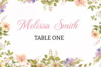 Floral Wedding Table place card Étiquette template