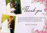 Floral Wedding Thank You Card A2 template
